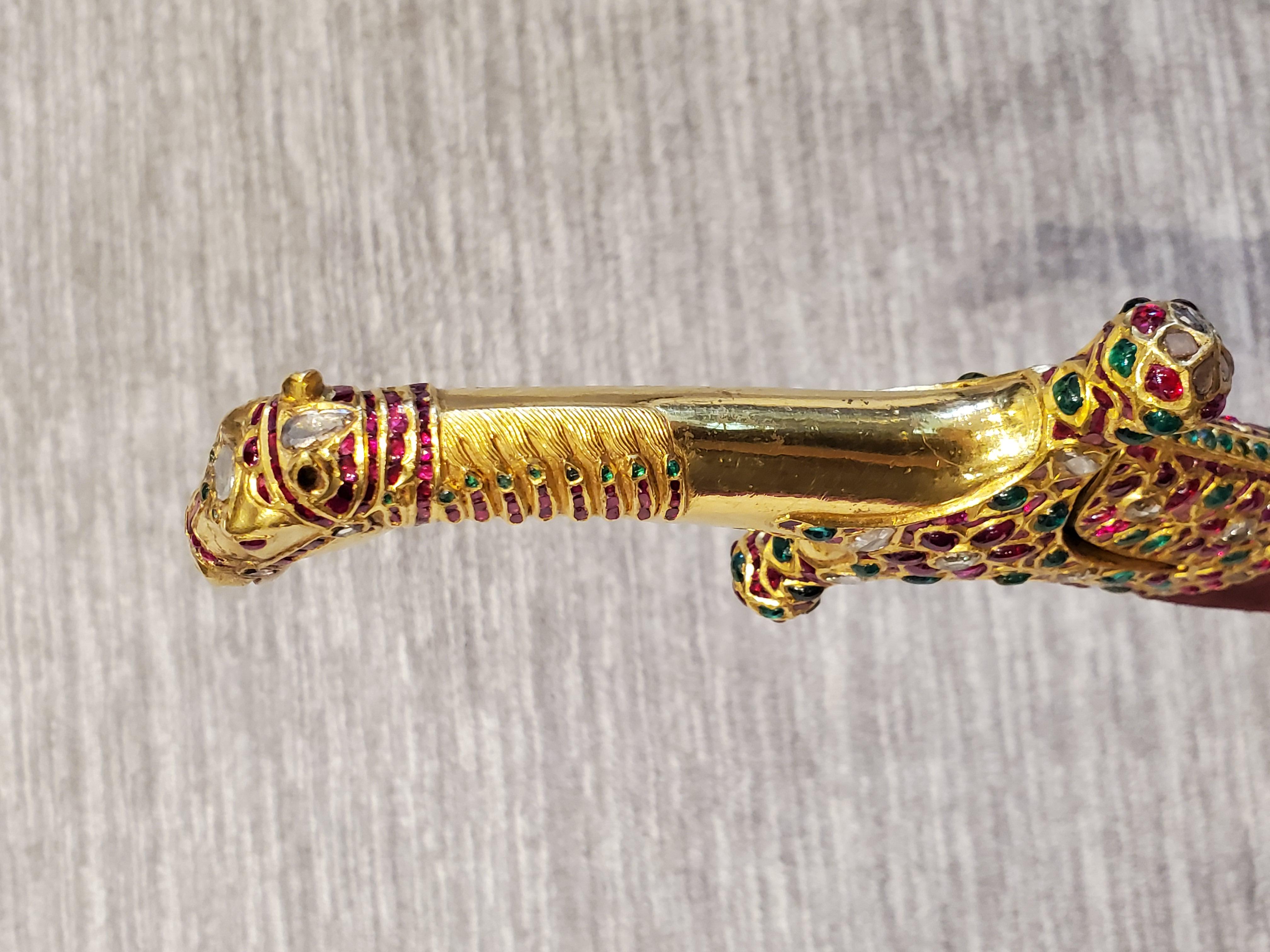 Highly Important Multi Gem Mughal Gold Horse Sword Shamshir 10