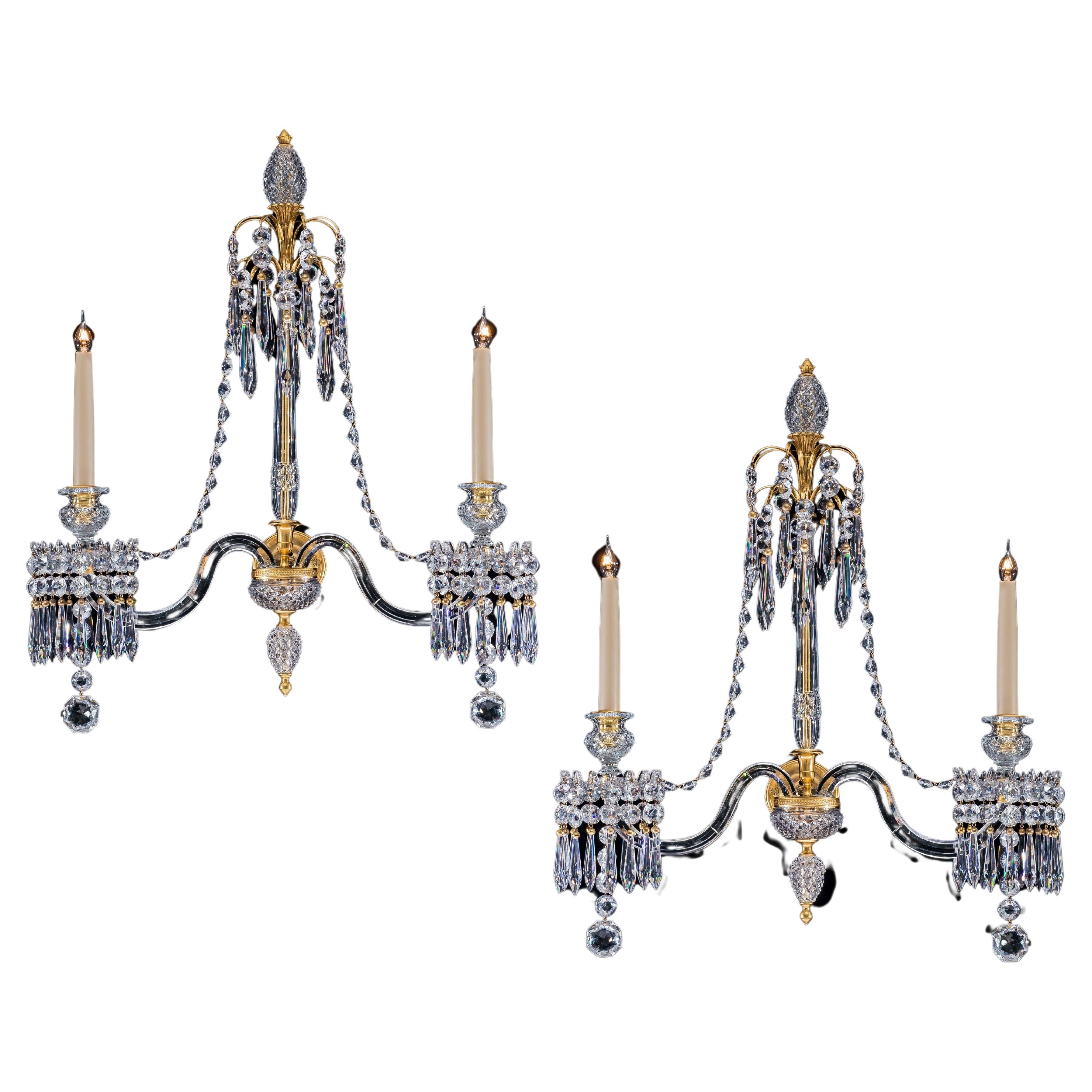 Highly Important Pair of English George III Period Wall Lights