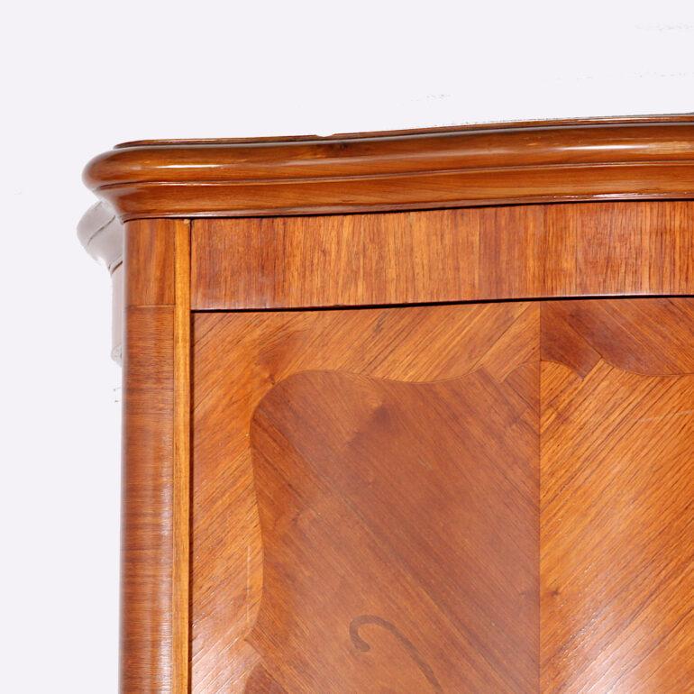 Kingwood Highly Inlaid French Serpentine Louis XV Style Armoire