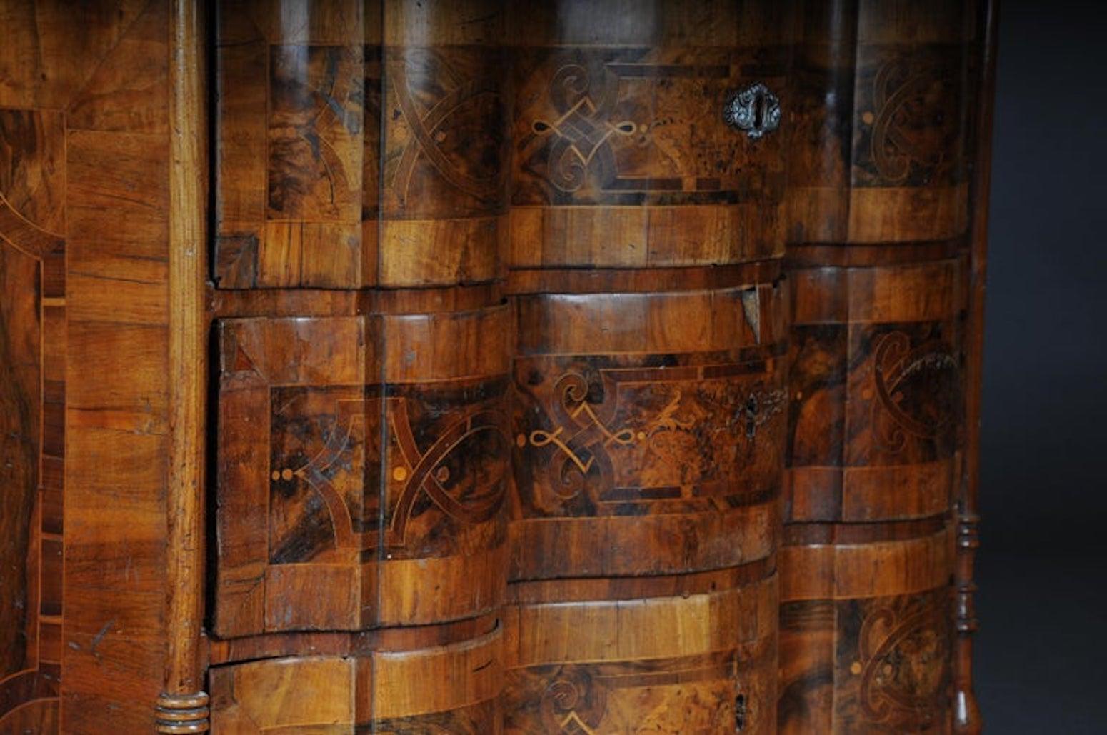 Highly Interesting Inlaid Baroque Commode, circa 1740 For Sale 6