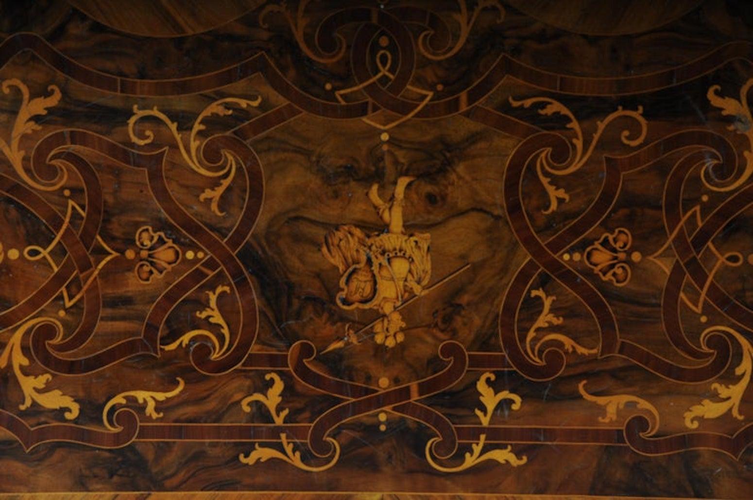Highly Interesting Inlaid Baroque Commode, circa 1740 For Sale 11