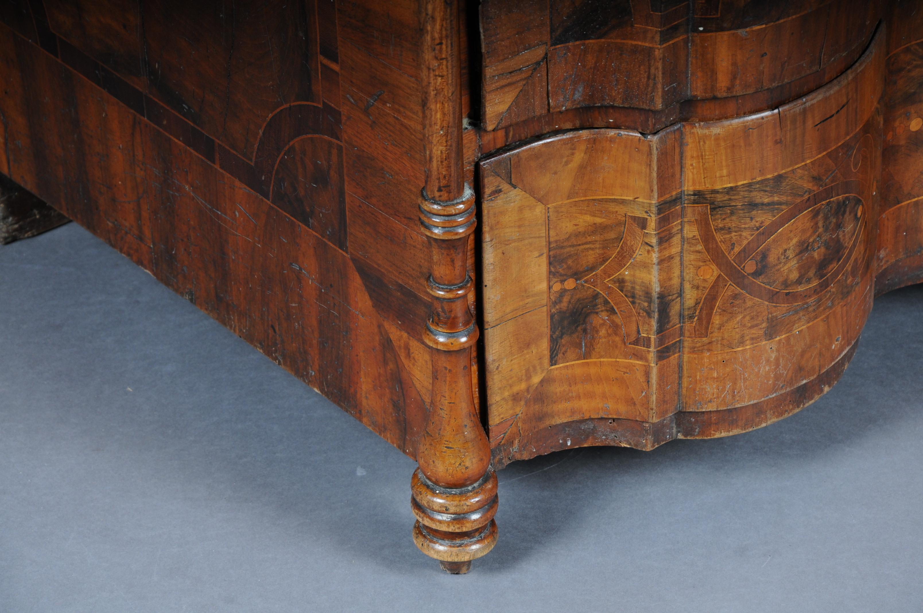 18th Century Highly Interesting Inlaid Baroque Commode, circa 1740 For Sale