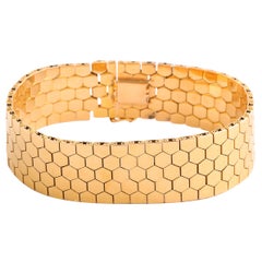 Highly Polished Honeycomb Link Bracelet