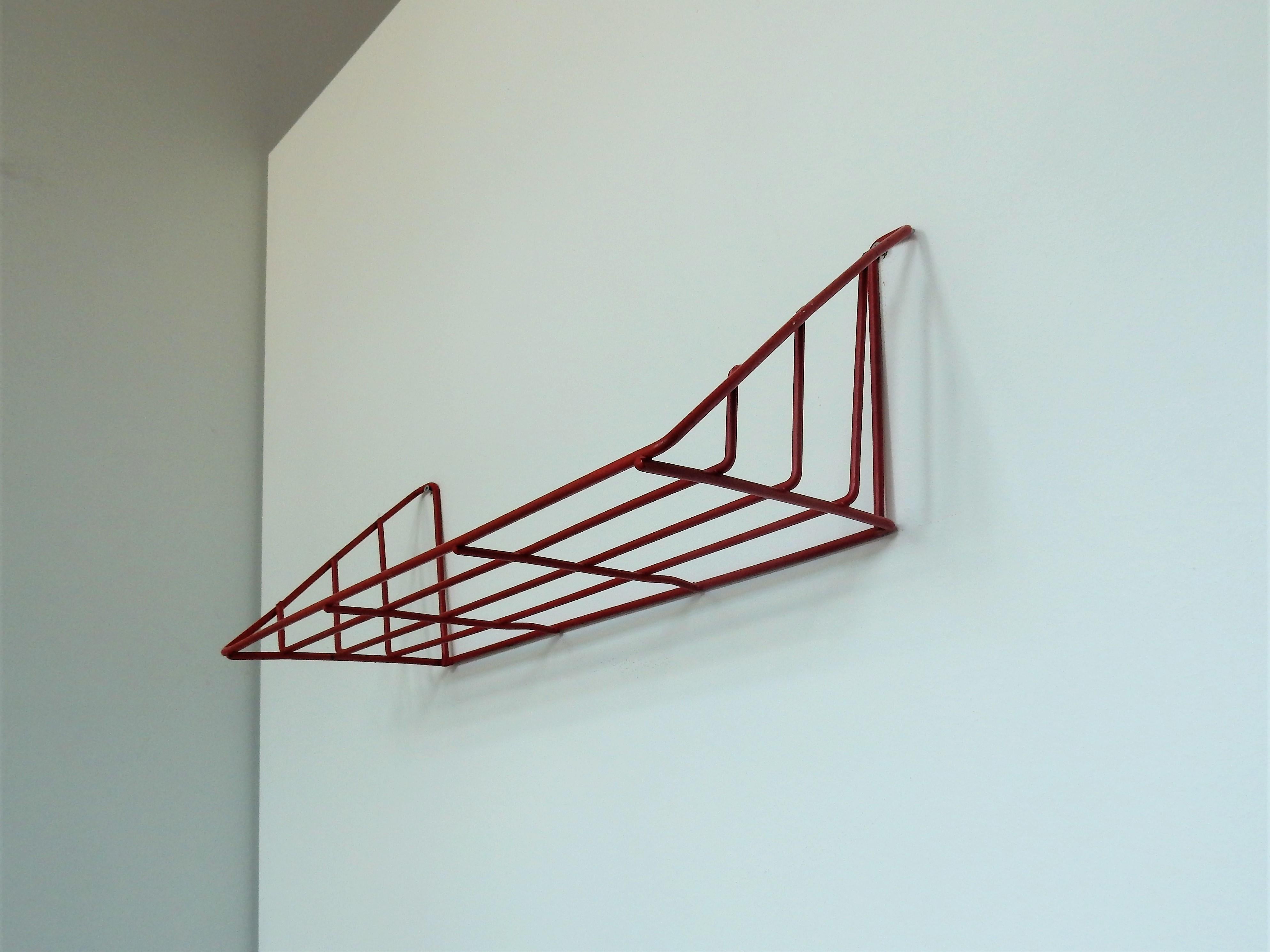 Mid-Century Modern Highly Rare Red 'Delft' Shelf by Constant Nieuwenhuys for 't Spectrum, 1956