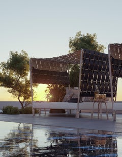 Resilient Outdoor Round Side Table with Brown Fiberglass Lacquer