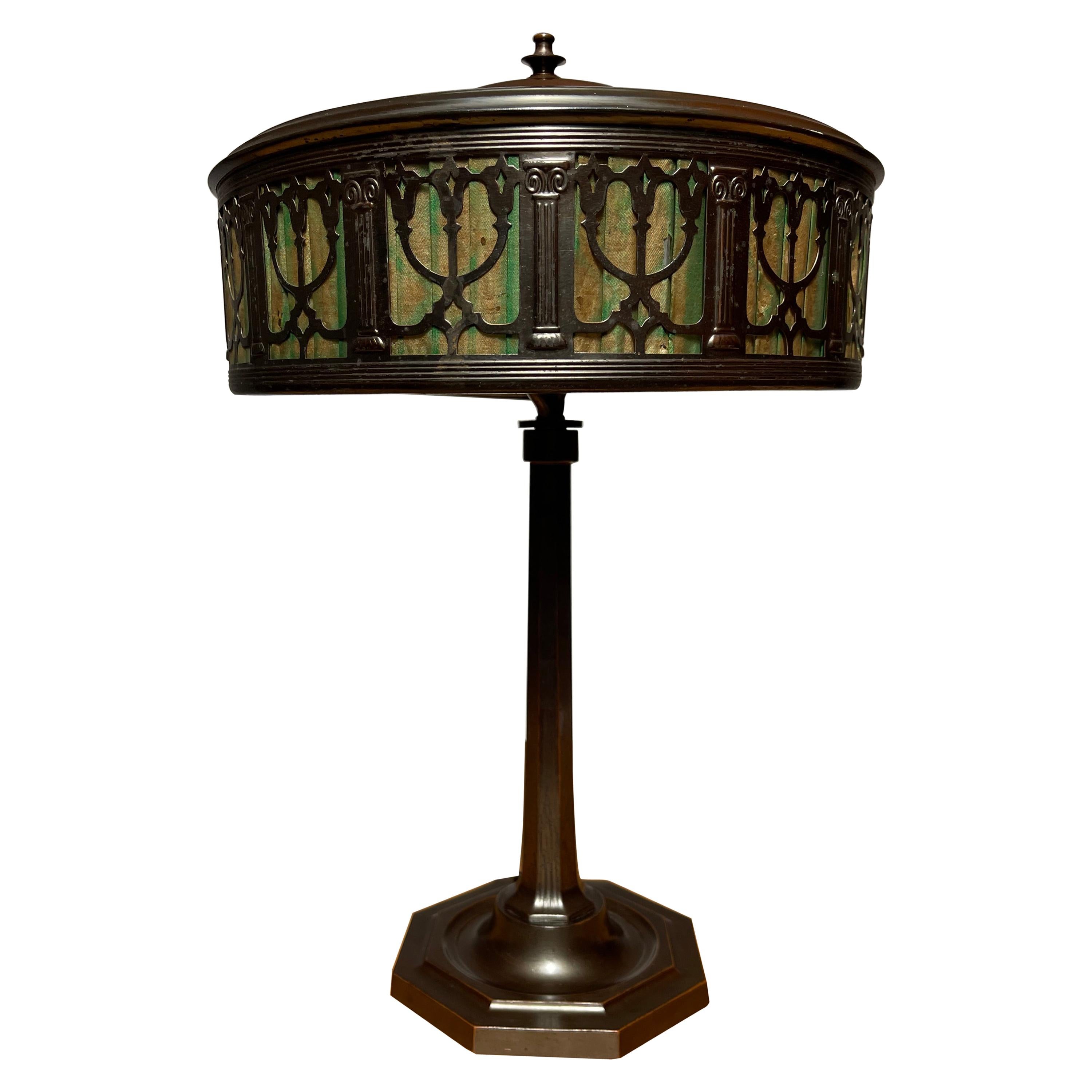 Highly Stylish and Timeless Design Arts and Crafts Era Bronze Table or Desk Lamp