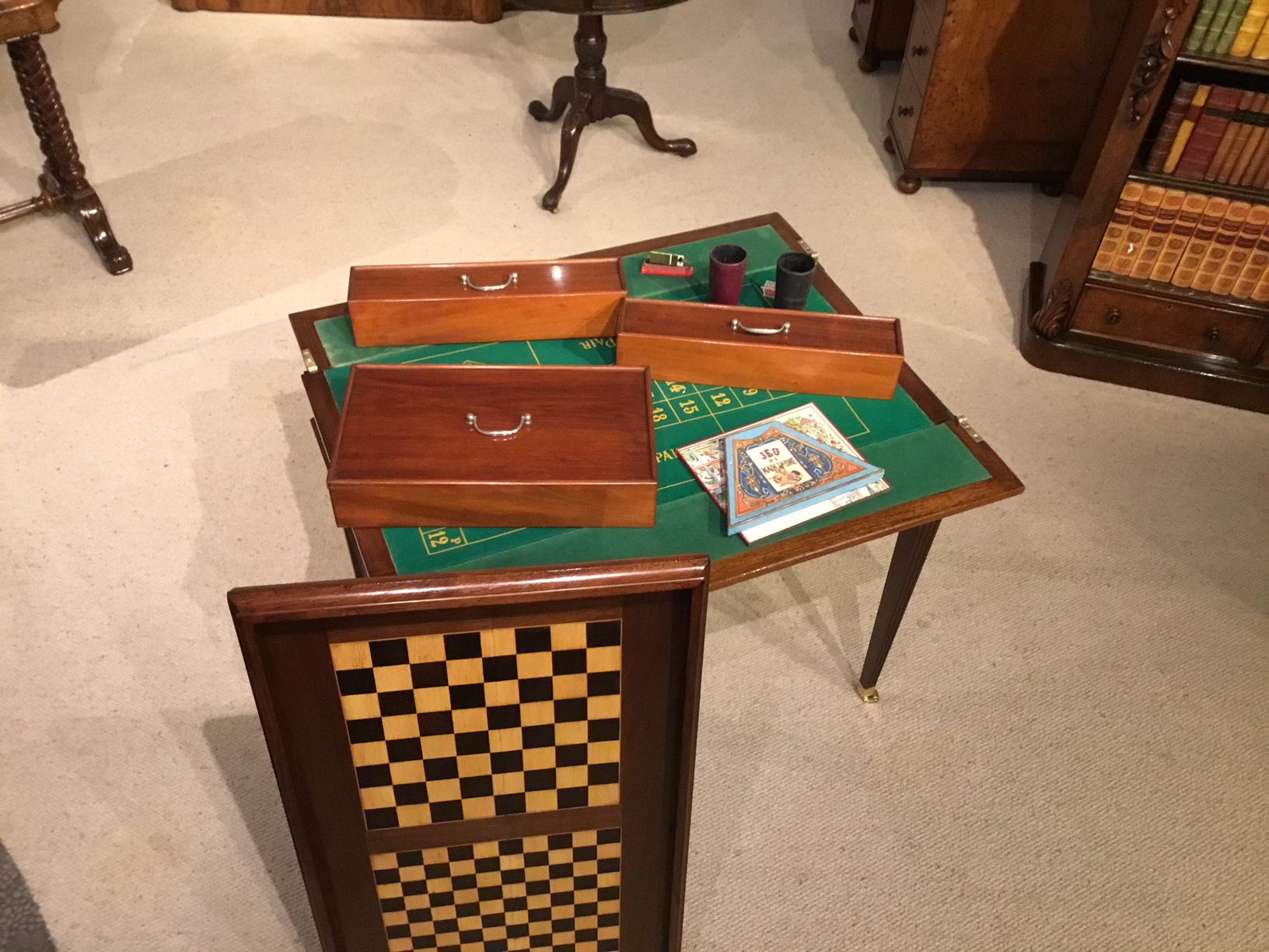 Highly Unusual and Rare Walnut Edwardian Period Metamorphic Roulette 11