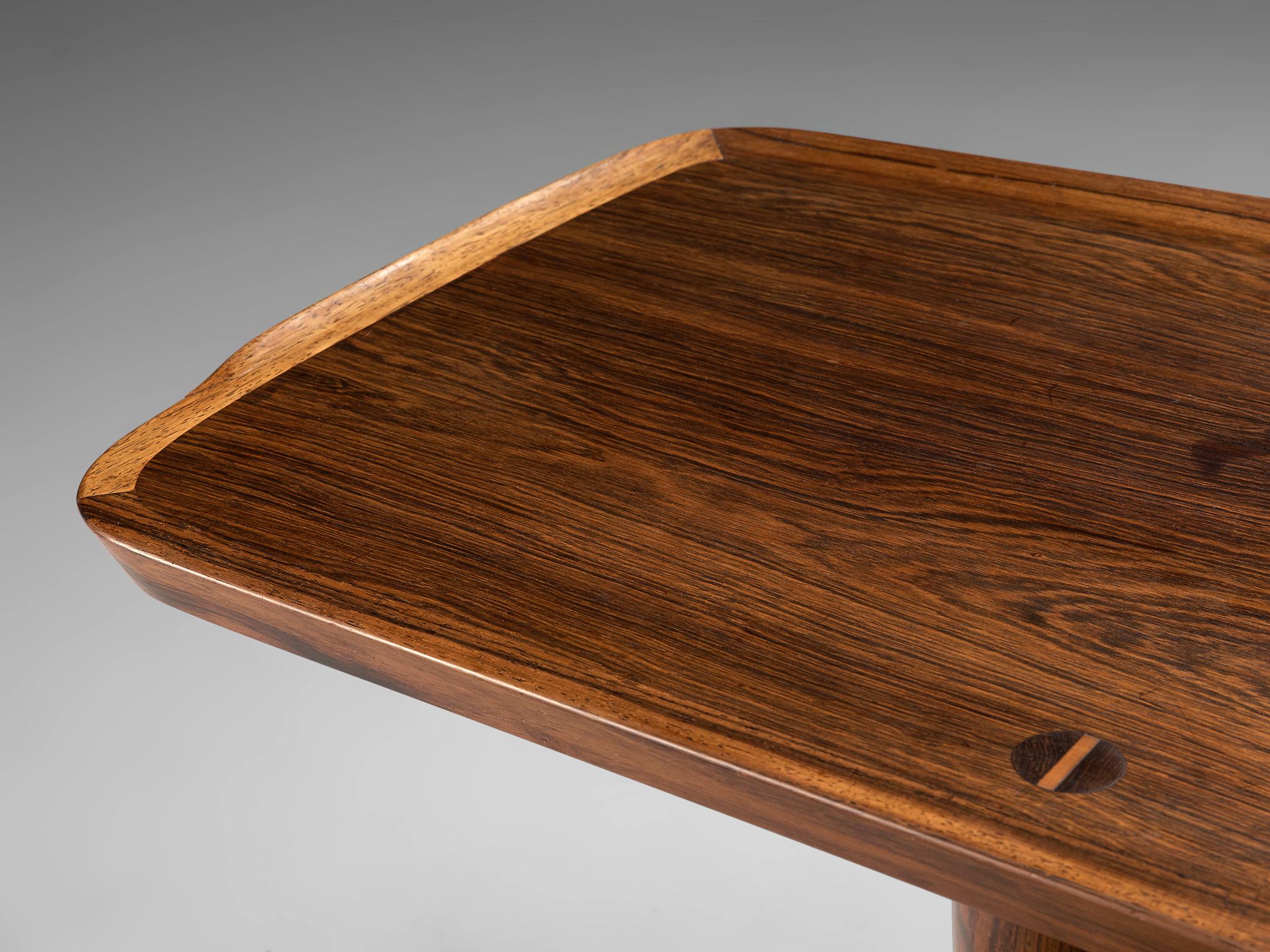 Mid-20th Century Highly Unusual Arne Hovmand-Olsen Coffee Table in rosewood, Denmark, 1960s