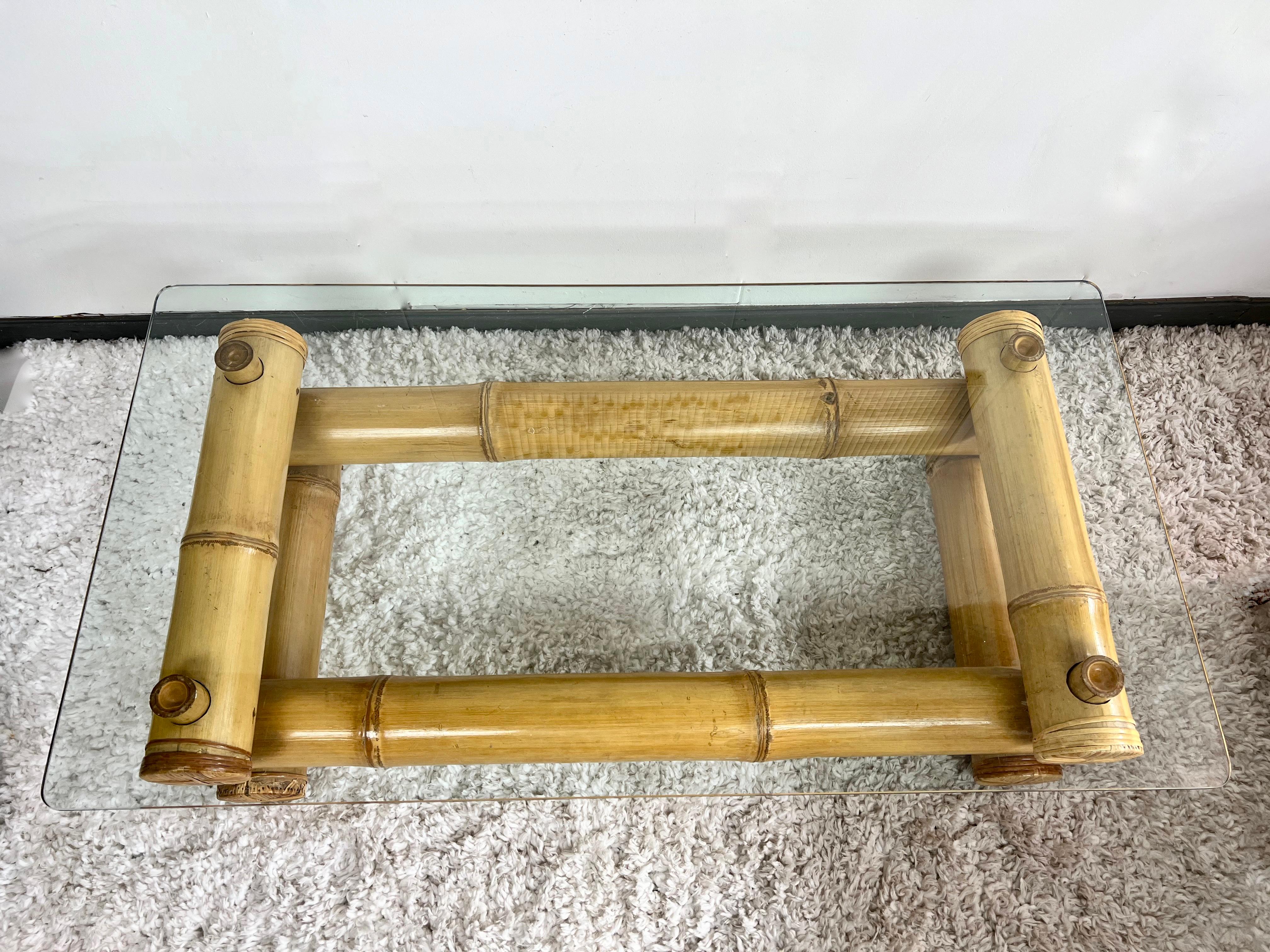 Highly unusual French bamboo coffee table, 1960 In Good Condition For Sale In Amstelveen, NL