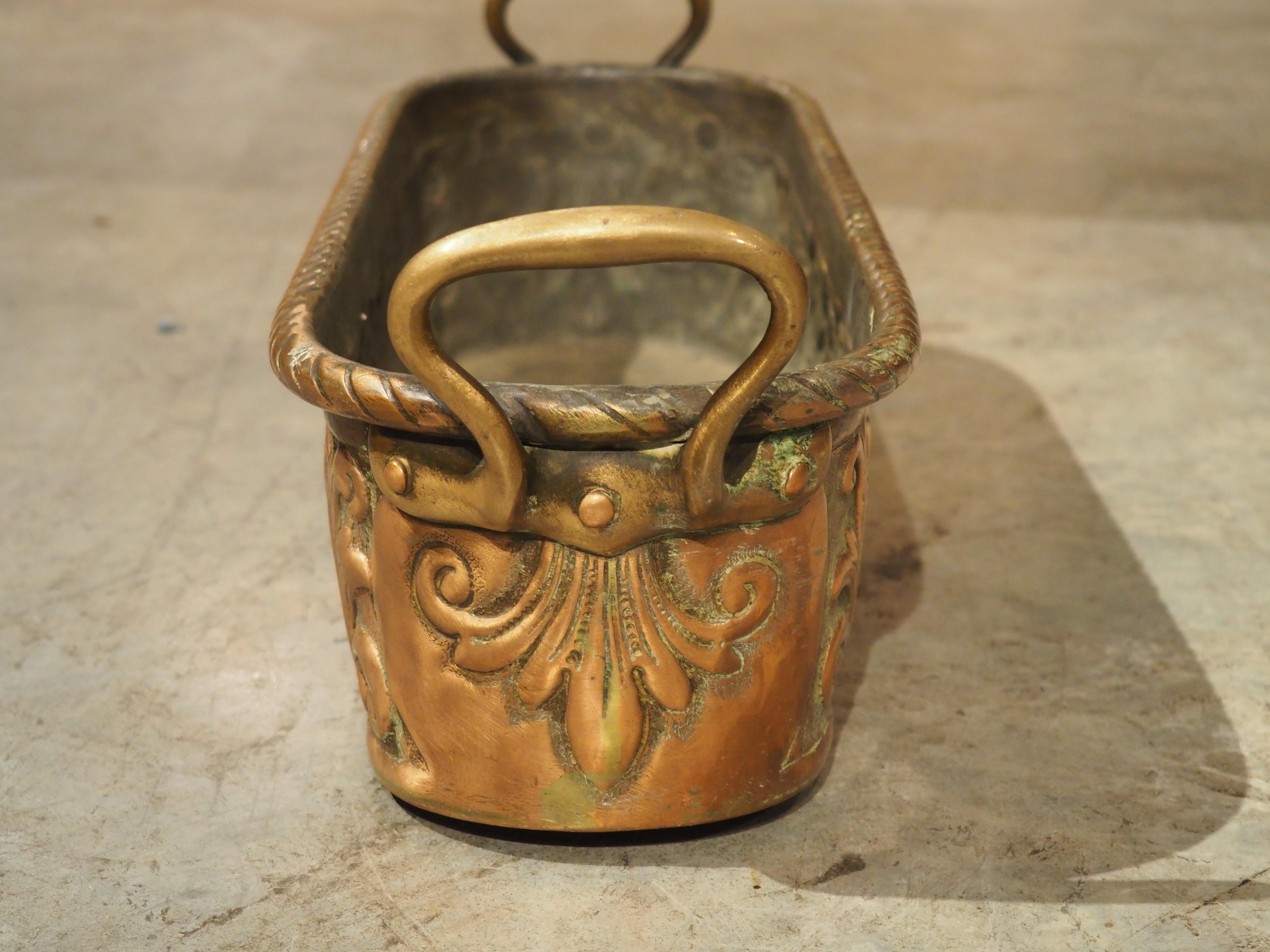 Highly Worked 19th C. French Copper Fish Poacher with Bird and Foliate Decor 5