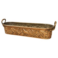 Highly Worked 19th C. French Copper Fish Poacher with Bird and Foliate Decor