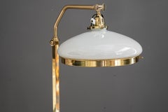 Hight adjustable and swiveling floor lamp with opal glass shade vienna 1920s