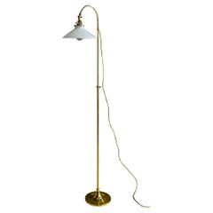 Hight Adjustable Art Deco Floor lamp with opal glass shade vienna around 1920s