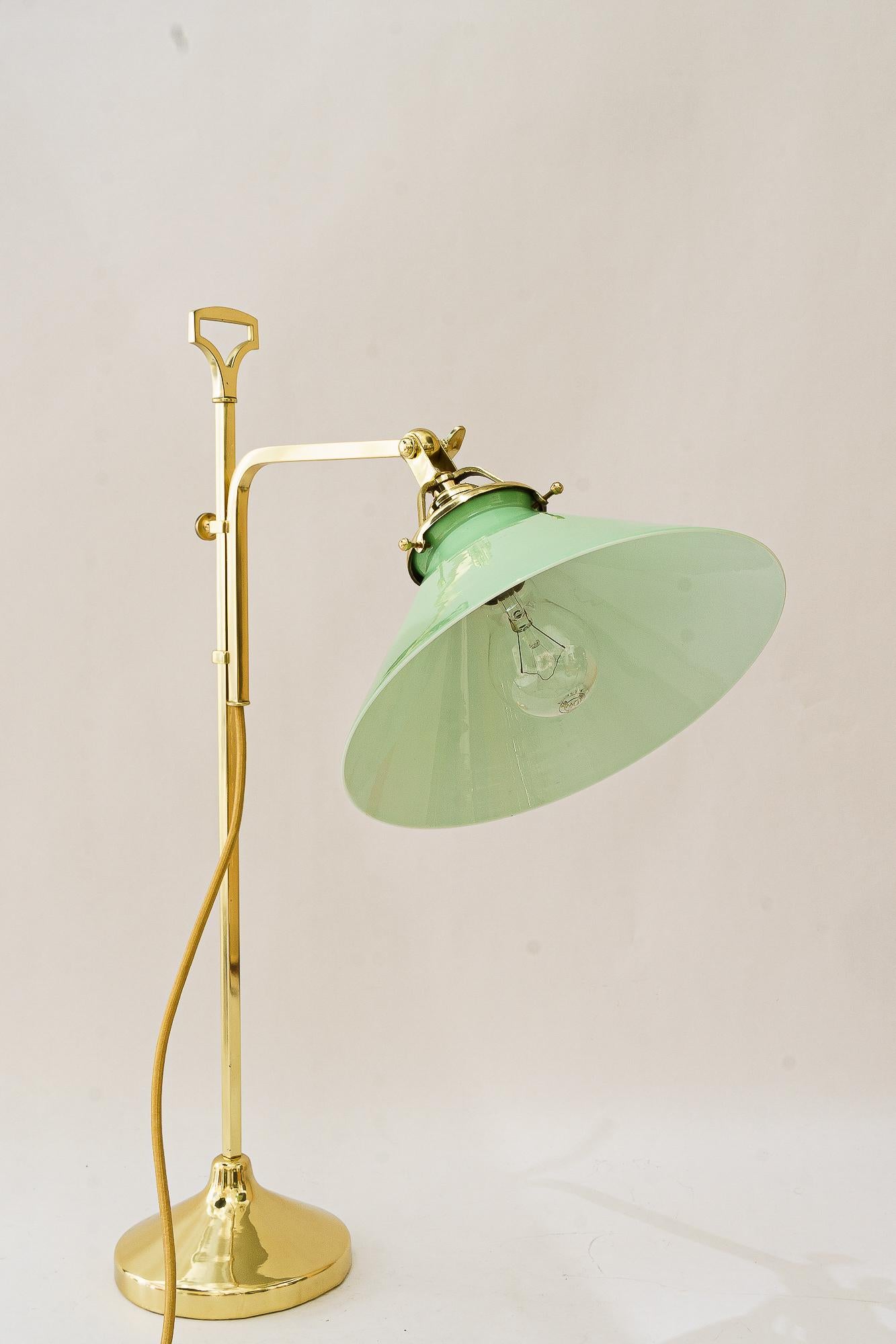 Hight adjustable art Deco Table lamp with glass shade vienna around 1920s For Sale 7
