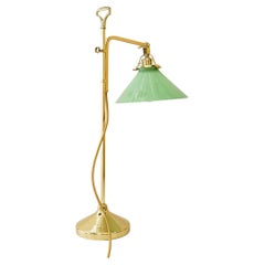 Höhenverstellbare Art Deco Tischlampe mit Glasschirm Wien um 1920er Jahre