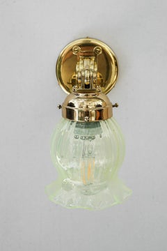 Hight Quality and solid adjustable wall lamp with opaline glass shade 1920s