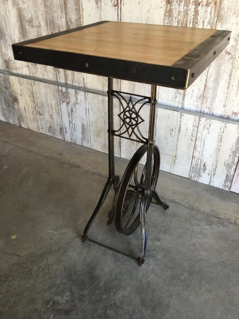 Hightop Table on Industrial Base For Sale at 1stdibs