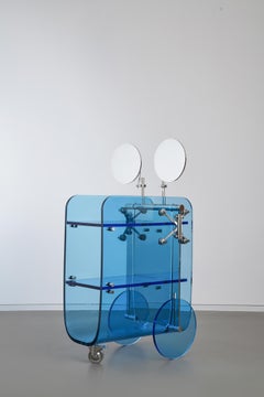 Highway Odyssey' Acrylic, Stainless Steel Bar Cart by Cometabolism Studio