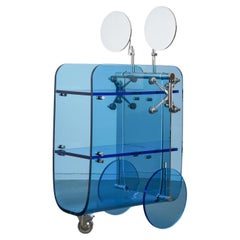 Highway Odyssey' Acrylic, Stainless Steel Bar Cart by Cometabolism Studio
