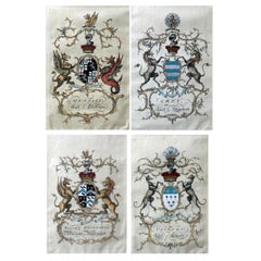 Serie inglesa antigua "Cote of Arms" muy detallada y pintada a mano
