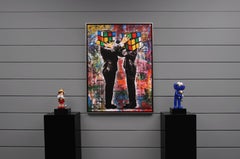 Hijack, 'Puzzled III' Street Pop Art on Canvas, 2021