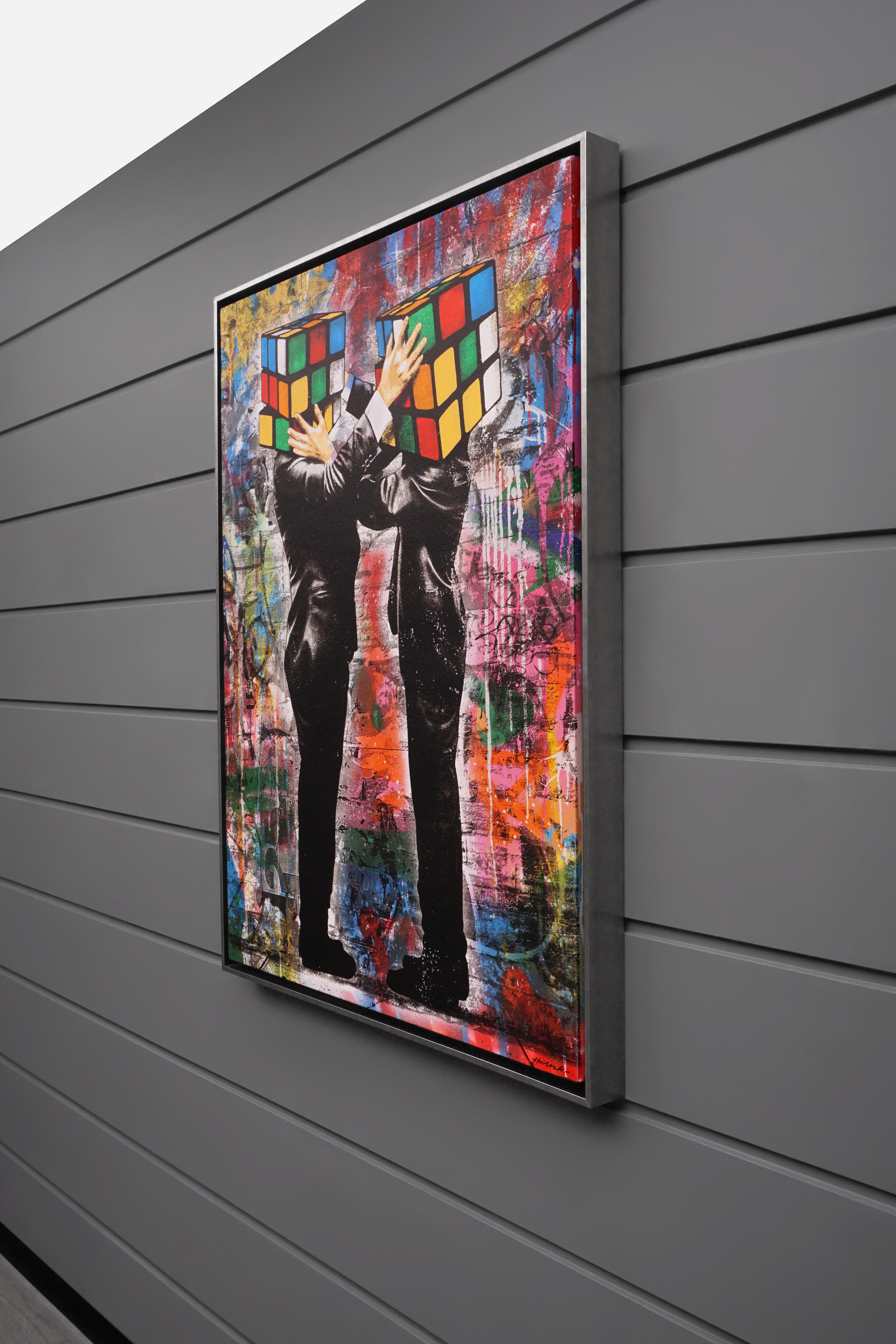 Hijack, 'Puzzled III' Street Pop Art on Canvas, 2021 2