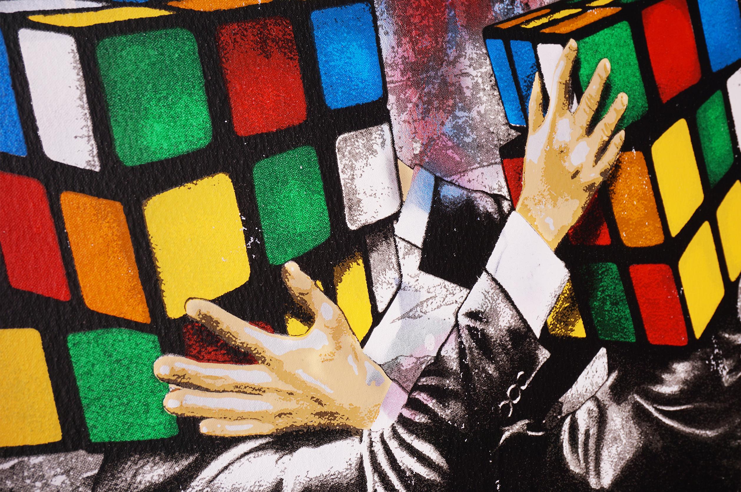 Hijack, 'Puzzled III' Street Pop Art on Canvas, 2021 3