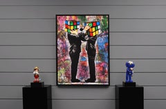 Hijack, 'Puzzled IV' Street Pop Art on Canvas, 2020