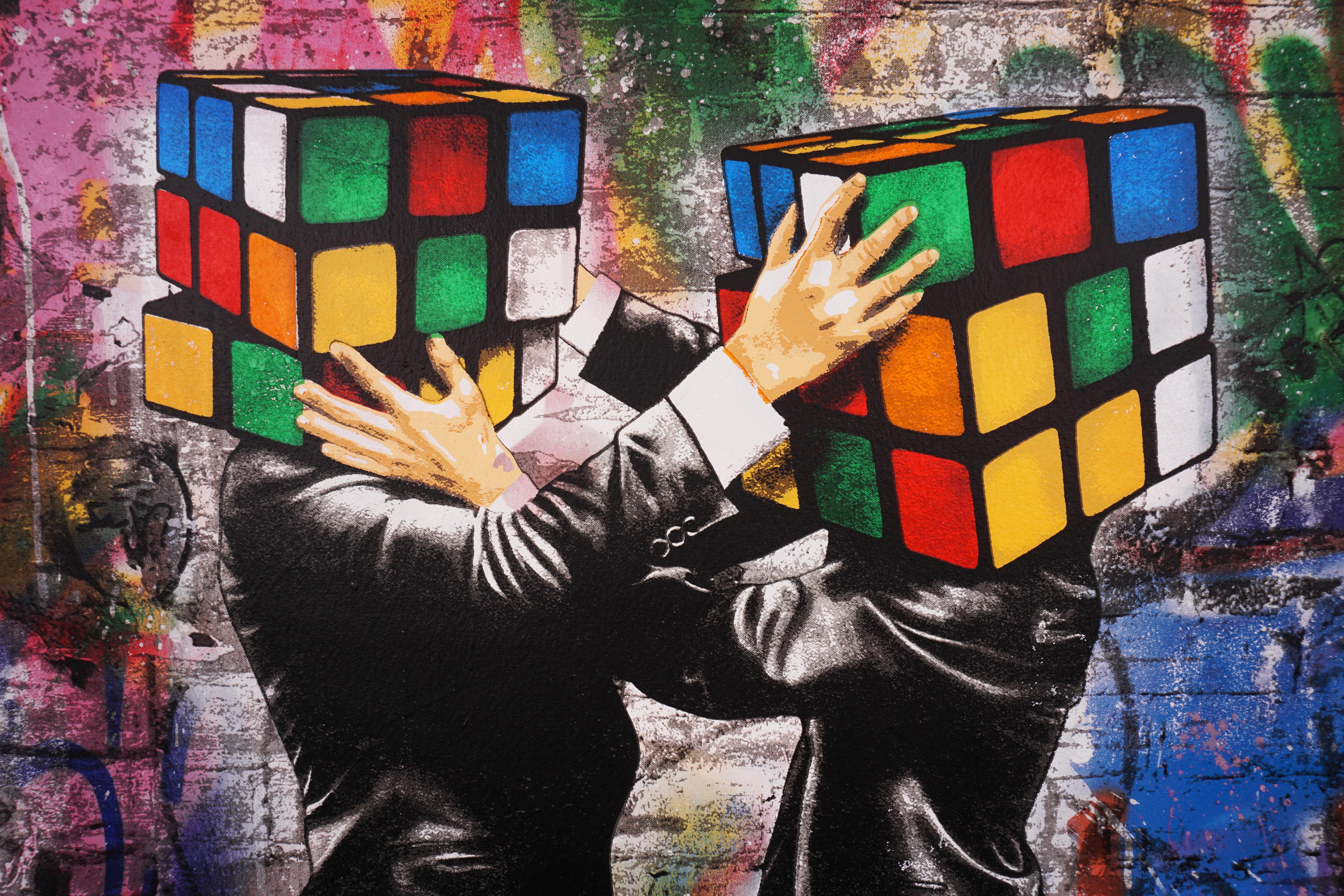 Hijack, 'Puzzled IV' Street Pop Art on Canvas, 2020 2