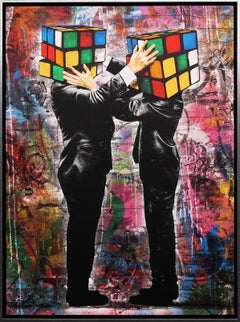'Puzzled II' Street Pop Art on Canvas, 2020