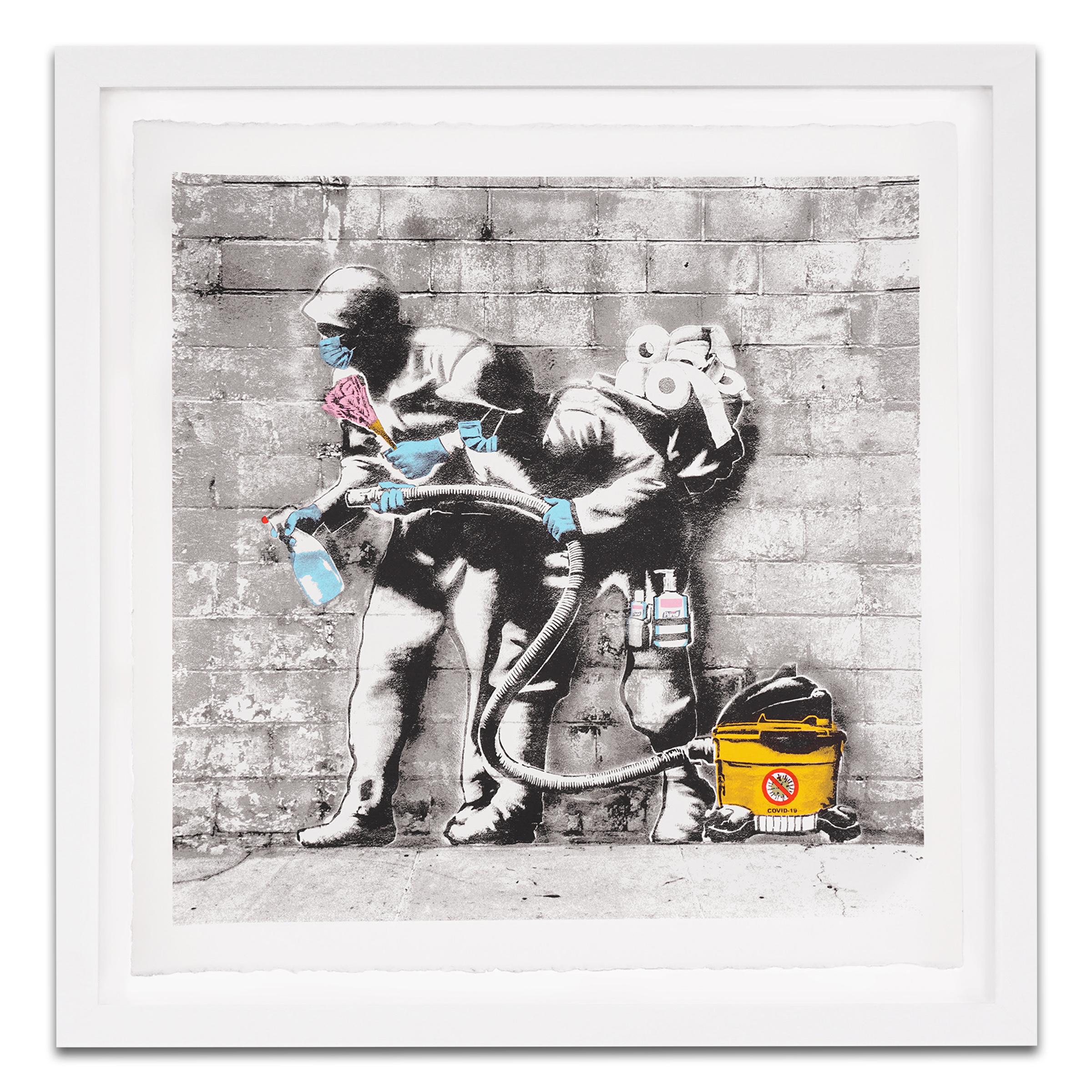 The charity street pop art silkscreen print ‘Pandemonium’ is one of Hijack’s latest limited edition contemporary works created in 2020 as a fundraising effort for the Global Food Bank. The work incorporates urban landscape graffiti style imagery