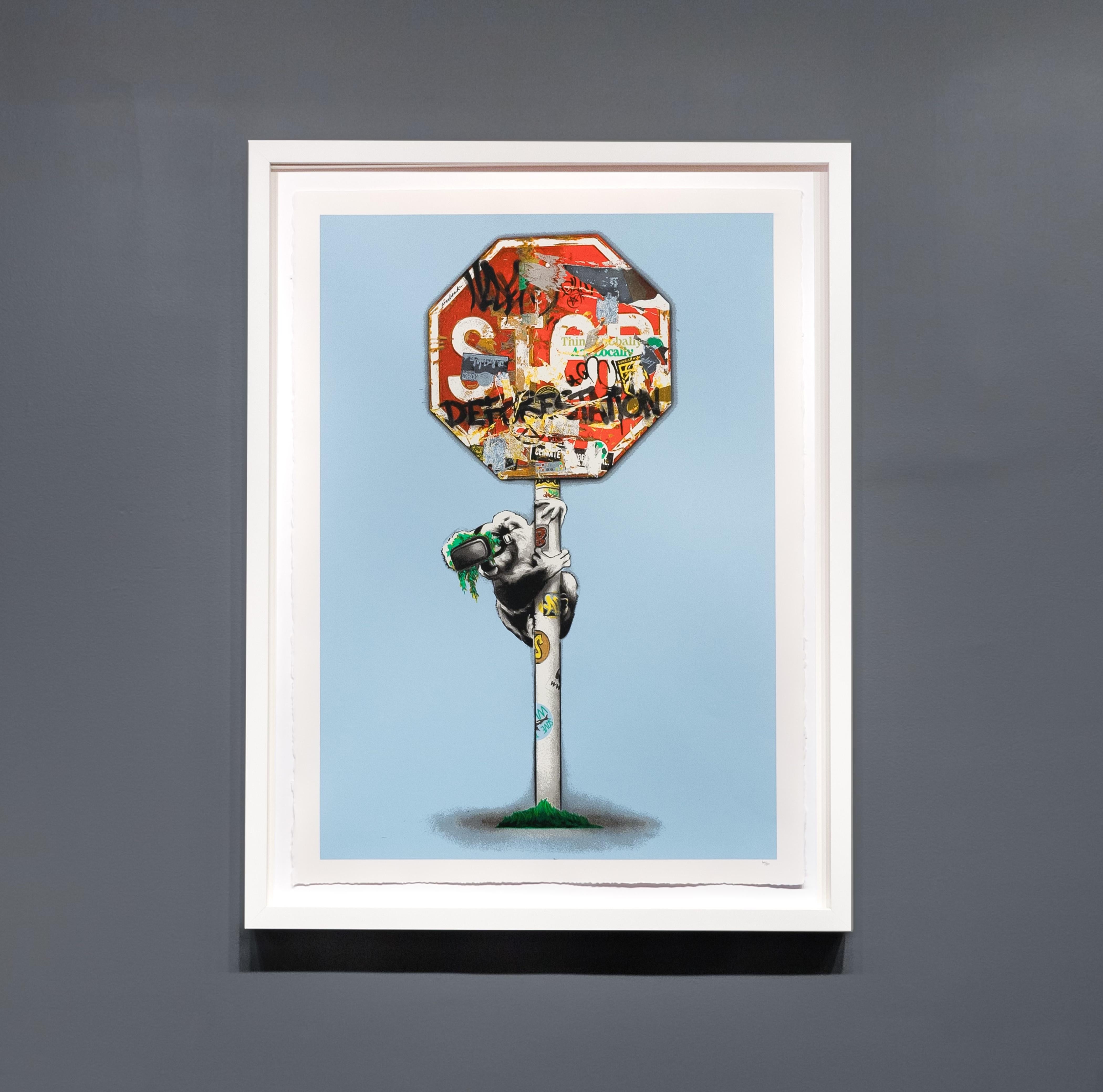 Serigrafia Street Art, 'Virtual Insanity', 2020 - Print Blu di Hijack