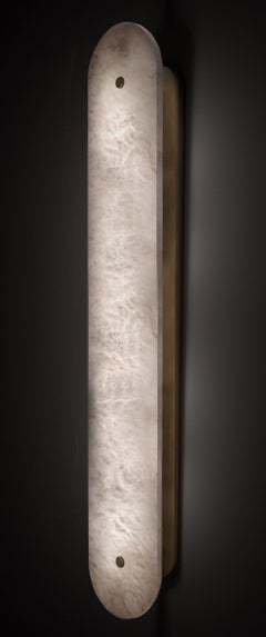 Hikari Grande Applique in ottone spazzolato di Alabastro Italiano