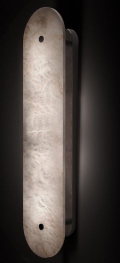 Hikari Medium Shiny Silver Applique di Alabastro Italiano