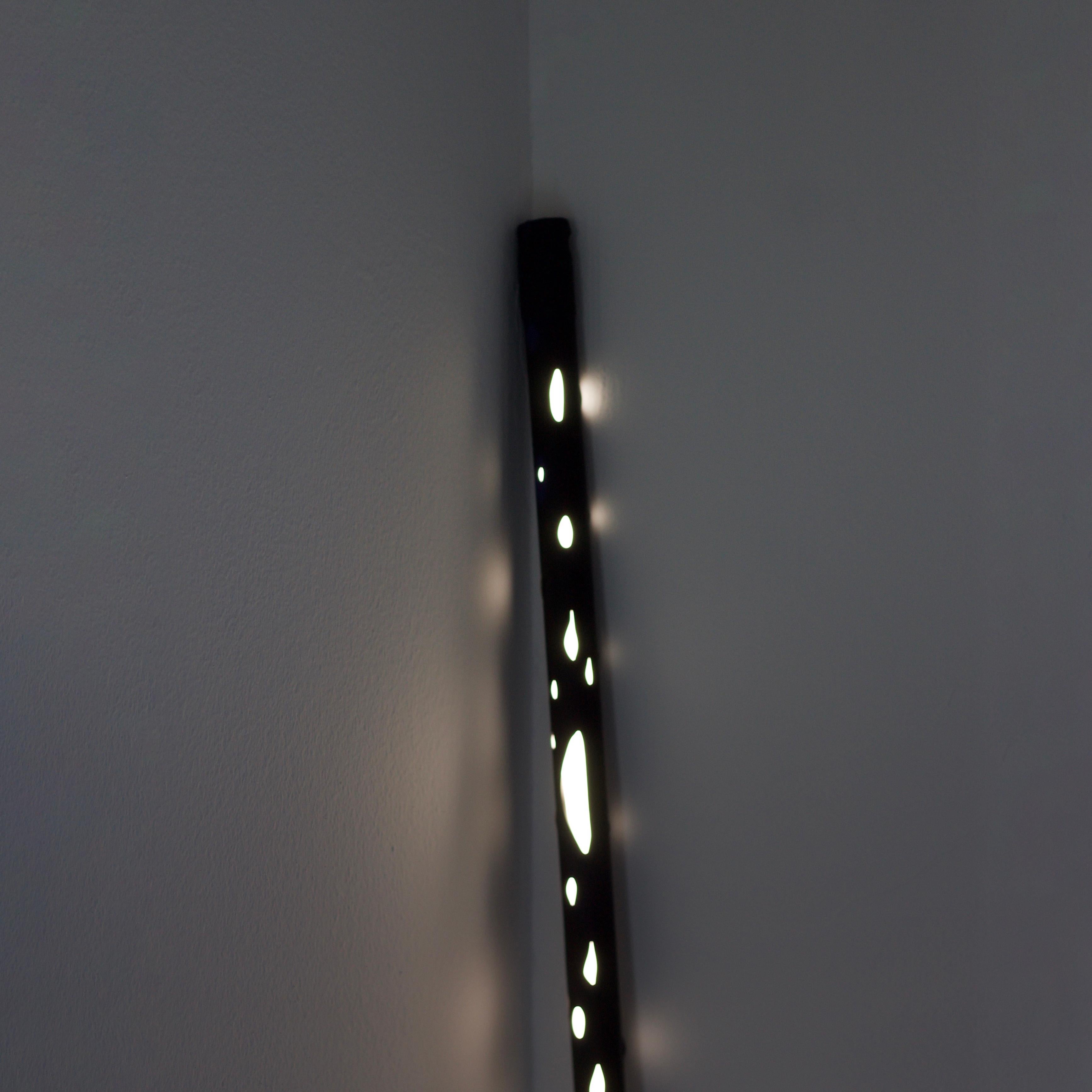 Contemporary Hikari Minimalist Japanese Light Led Tube Floor or Ceiling Lamp Black For Sale