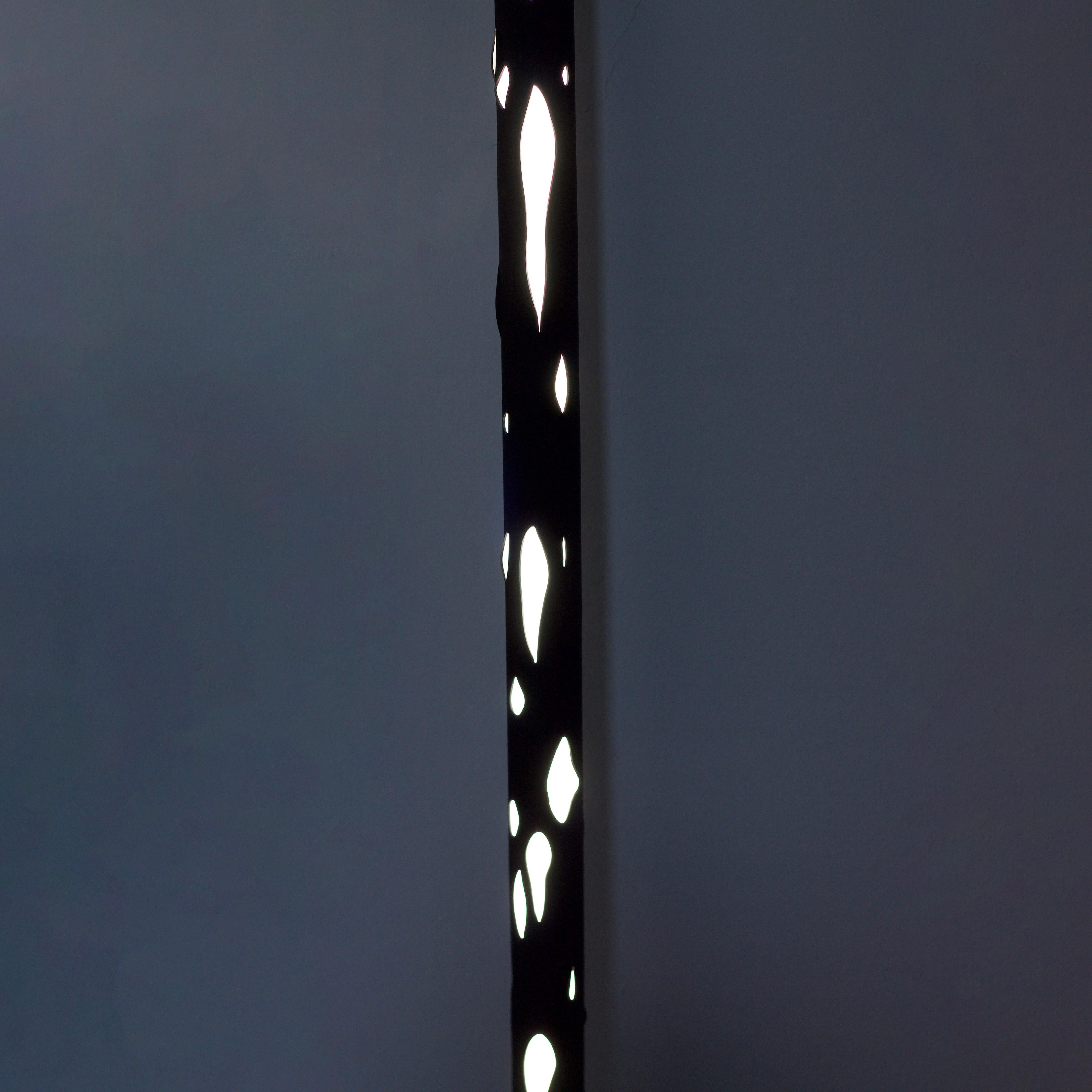 Plastic Hikari Minimalist Japanese Light Led Tube Floor or Ceiling Lamp Black For Sale