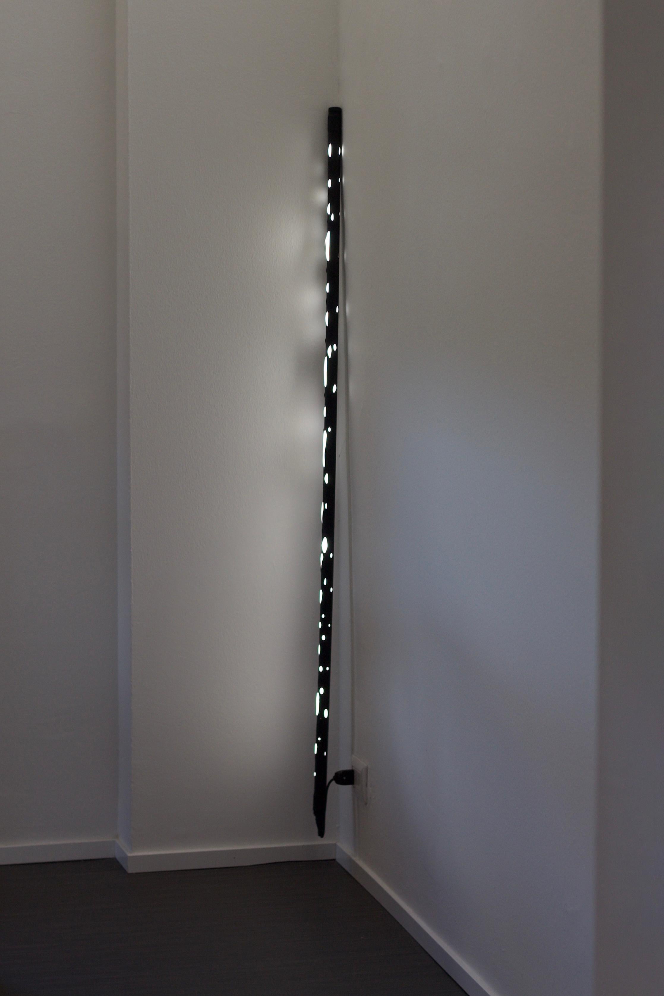 Hikari Minimalist Japanese Light Led Tube Floor or Ceiling Lamp Black For Sale 1