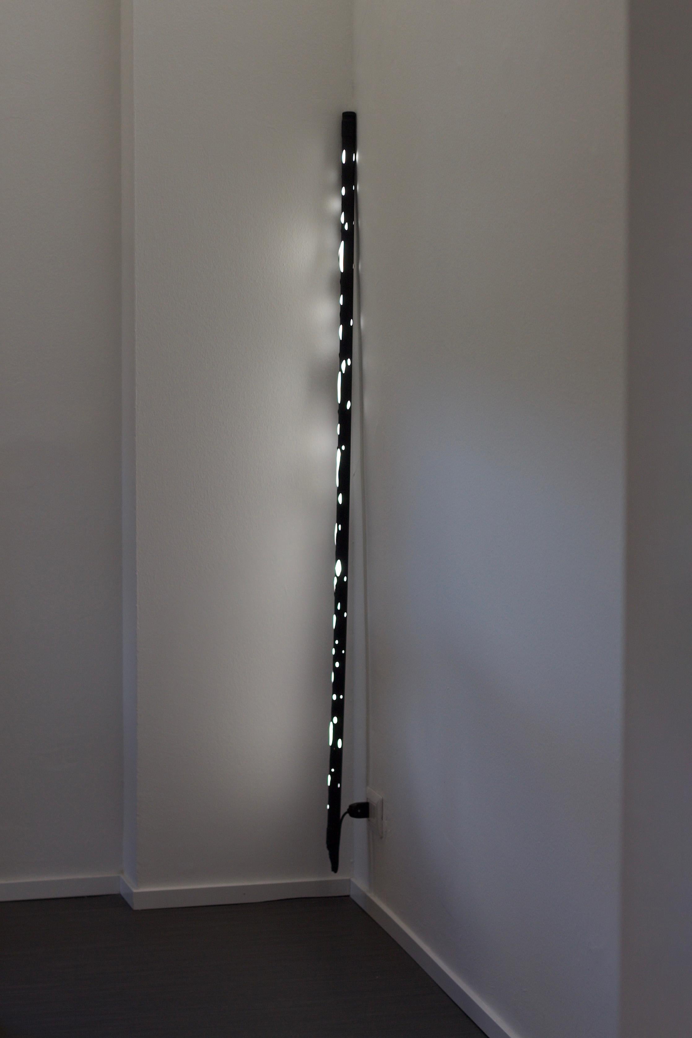 Plastique Lampadaire ou plafonnier japonais Hikari minimaliste à LED noir en vente