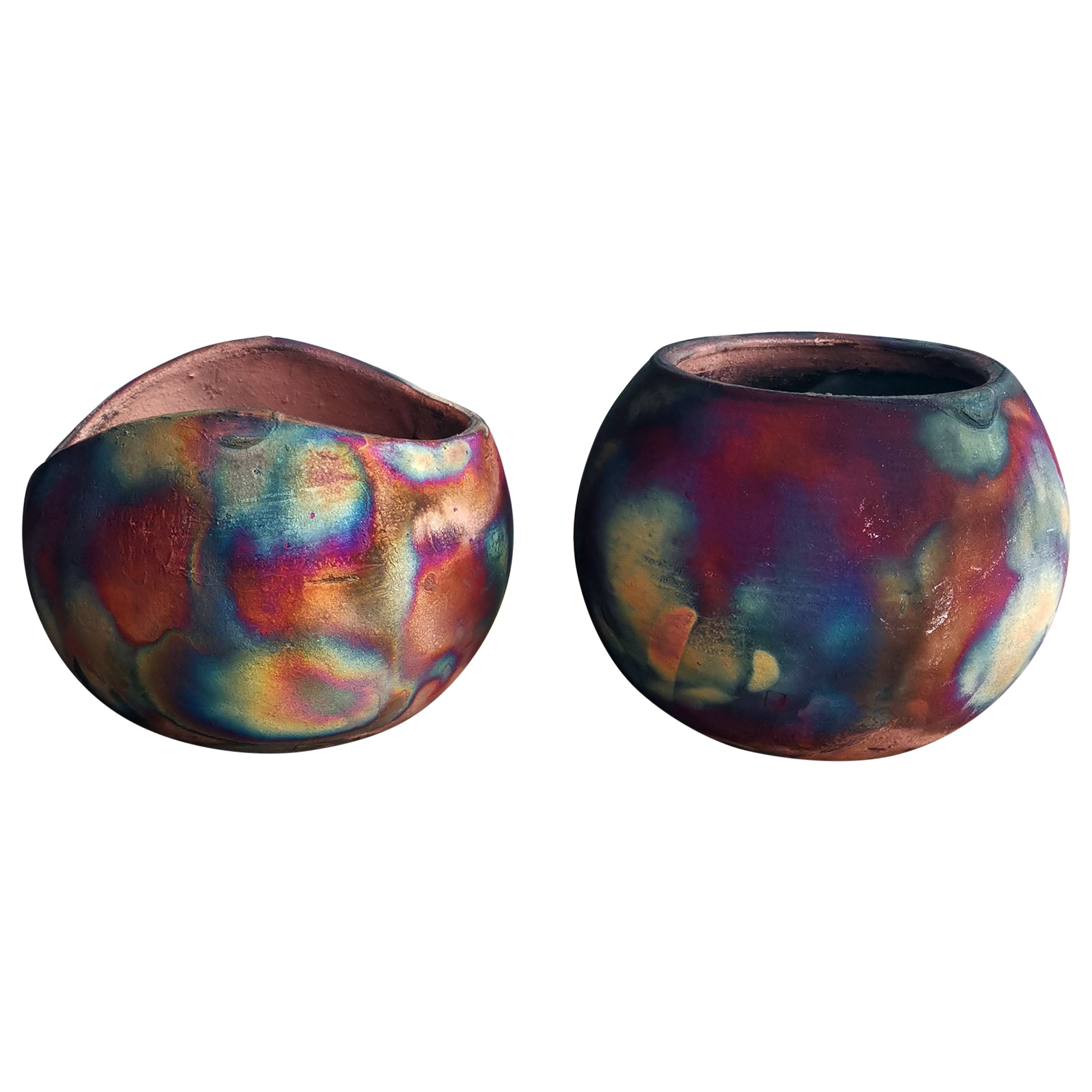 Vaso in ceramica Raku Hikari & Zen - Rame opaco - Decorazione per la casa in ceramica fatta a mano