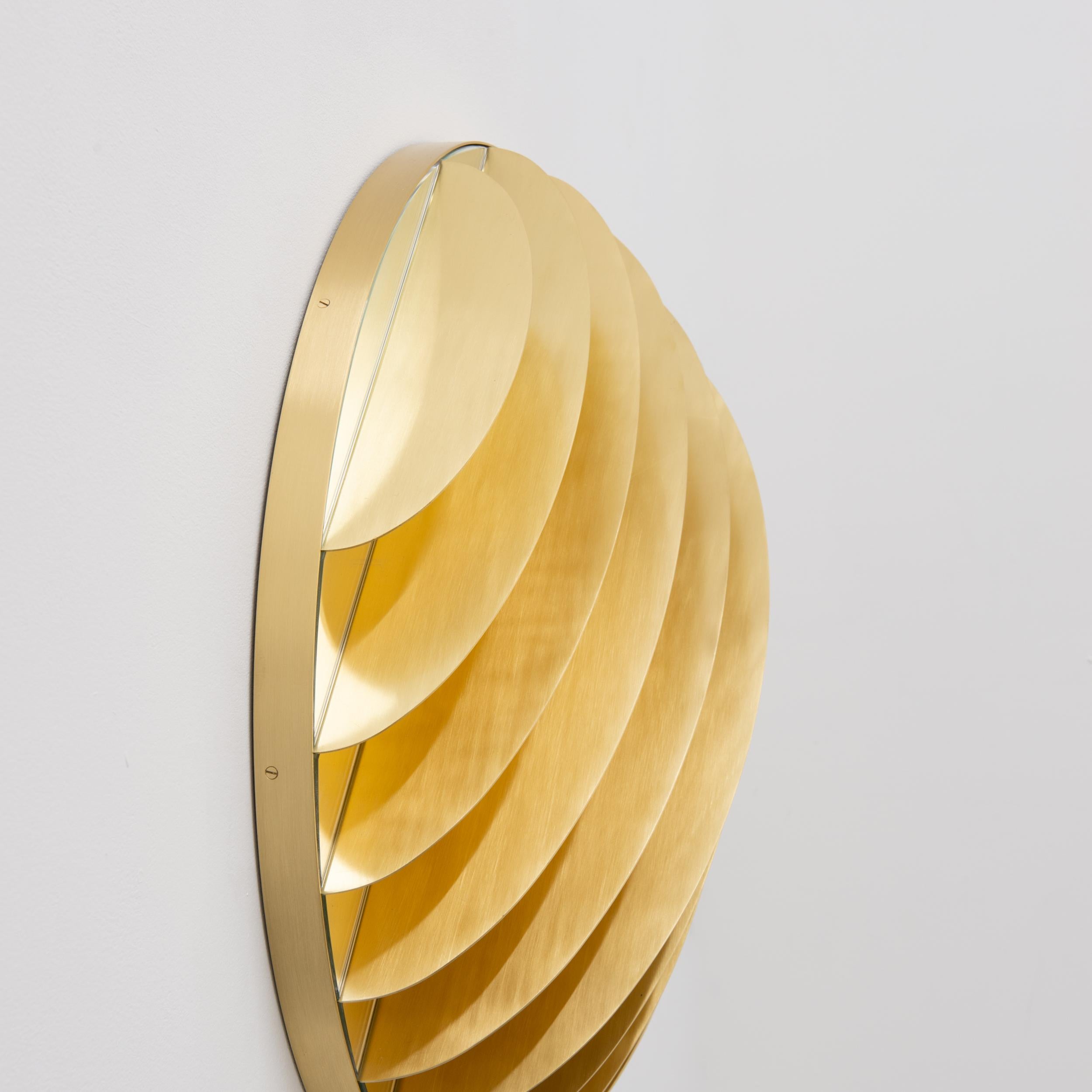 British Hila Special Edition 3D Designer Handcrafted Decorative Brass Mirror For Sale