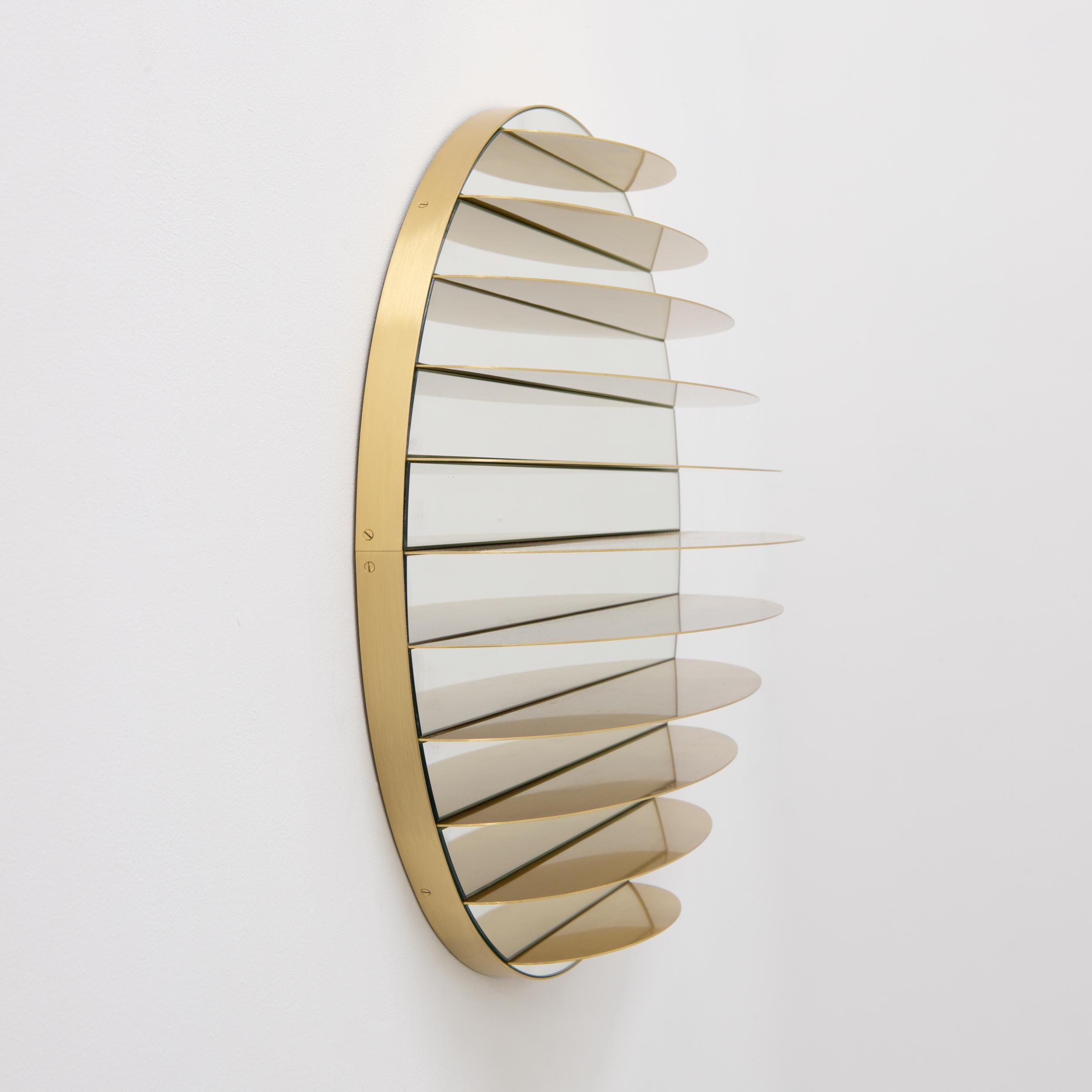 Contemporary Hila Special Edition 3D Designer Handcrafted Decorative Brass Mirror For Sale
