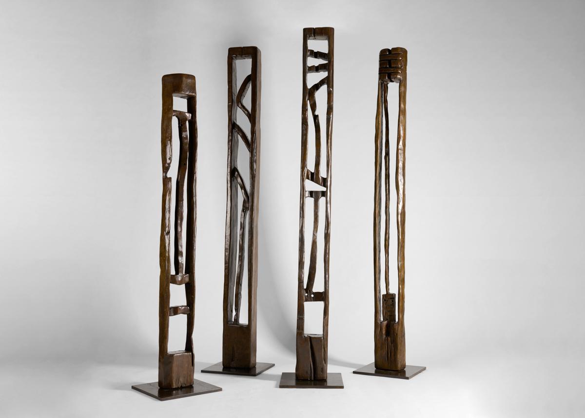 Bronzo Hilabeteak VIII, scultura contemporanea in bronzo di Zigor (Kepa Akixo) Pays Basque in vendita