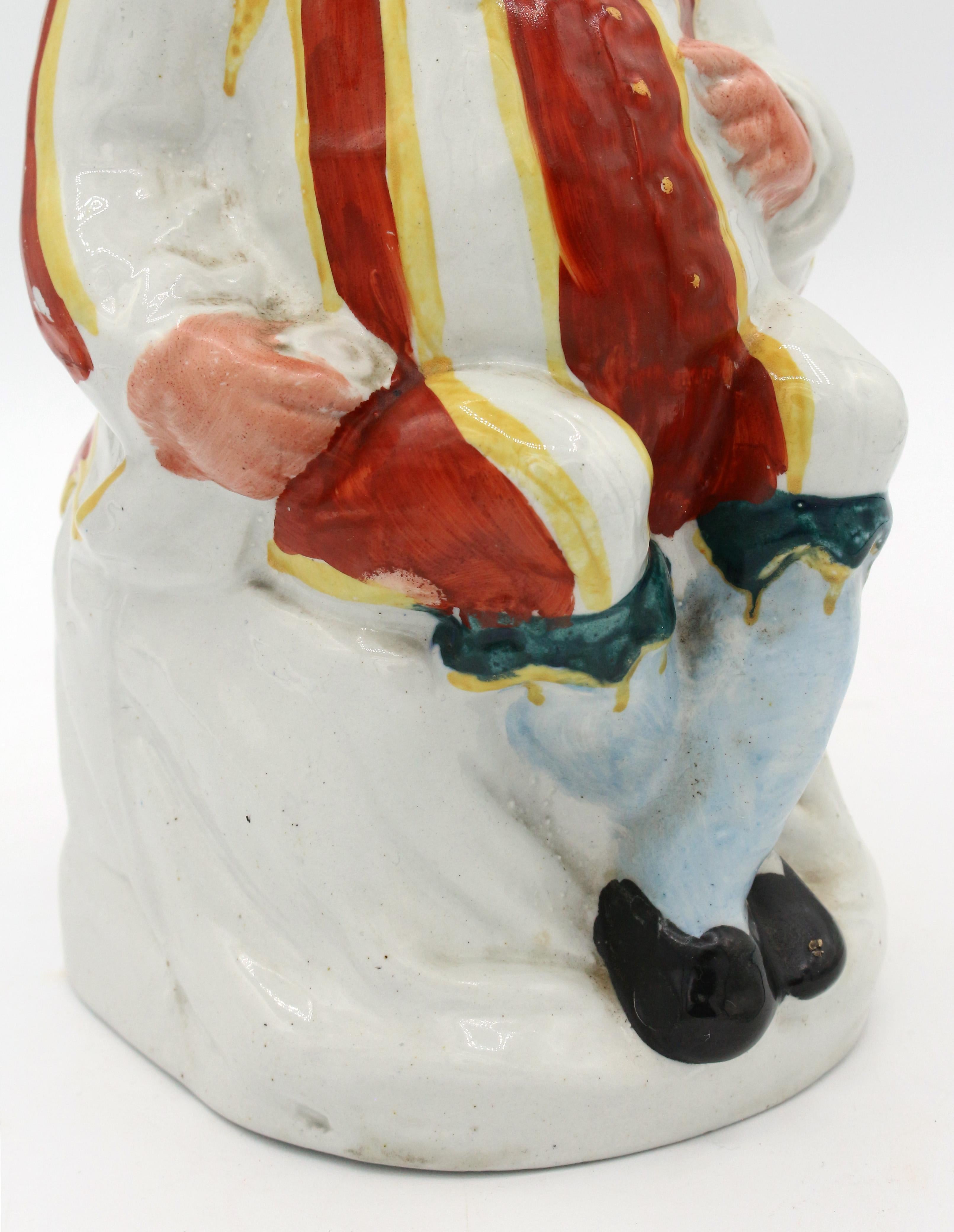 Hilarious Punch figure Toby Jug by William Machin, England, 1889-1910 For Sale 3