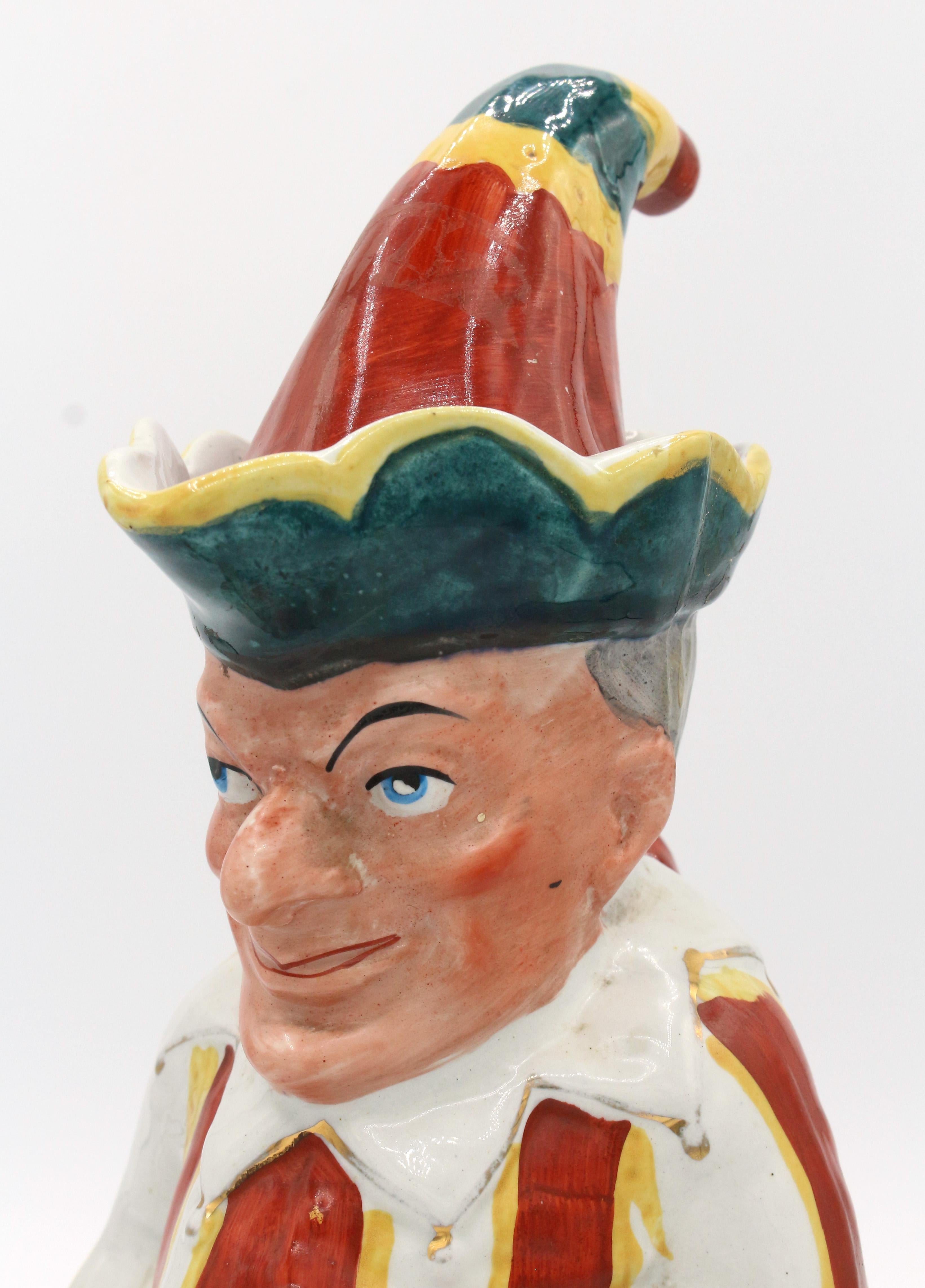 Hilarious Punch figure Toby Jug by William Machin, England, 1889-1910 For Sale 2