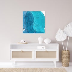 Untitled (Like A Dream IV)  - Figurative Portrait Blue and Aqua Woman Pop Art