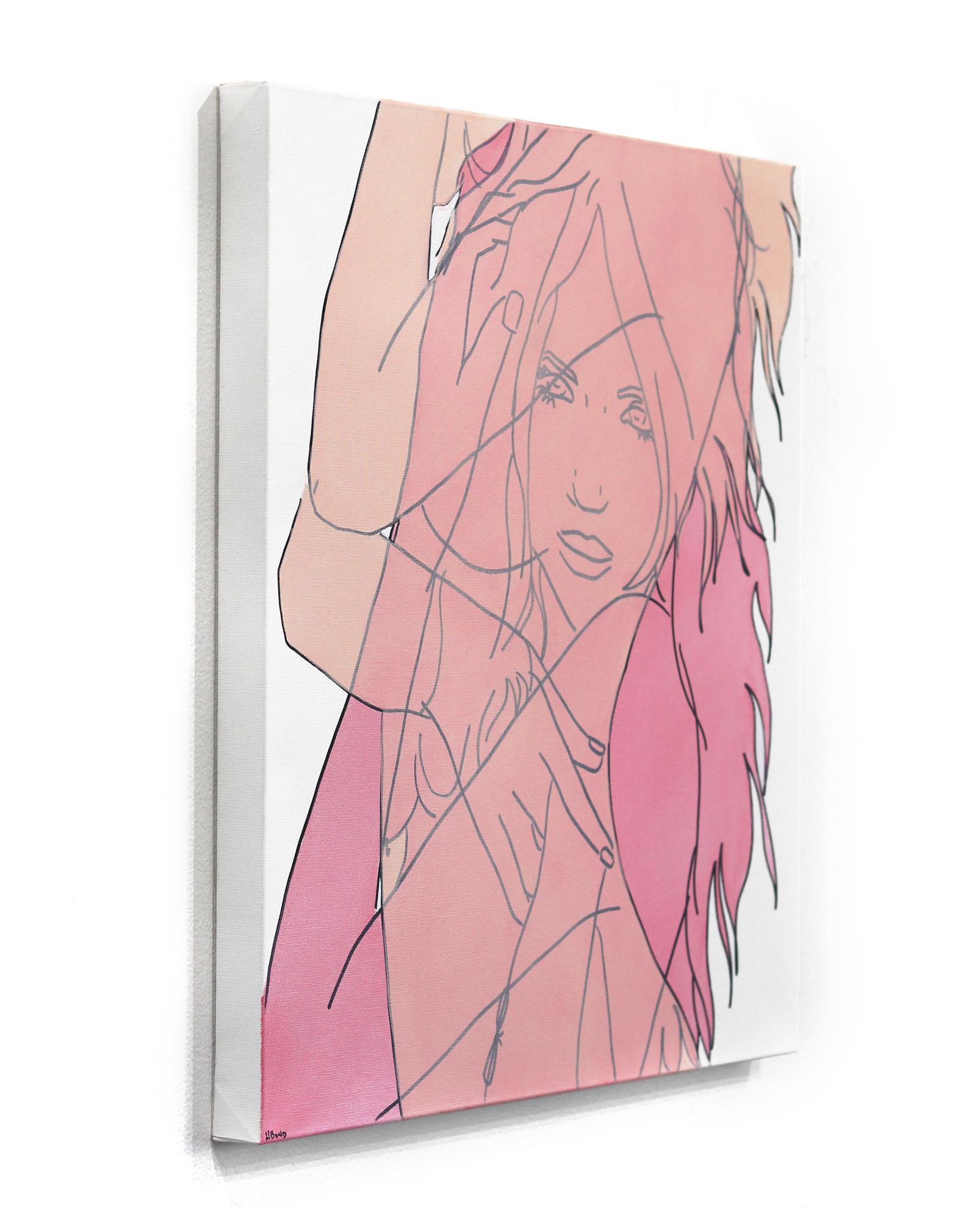 Untitled (Pinks XII) - Portrait figuratif de femme Pop Art en vente 2