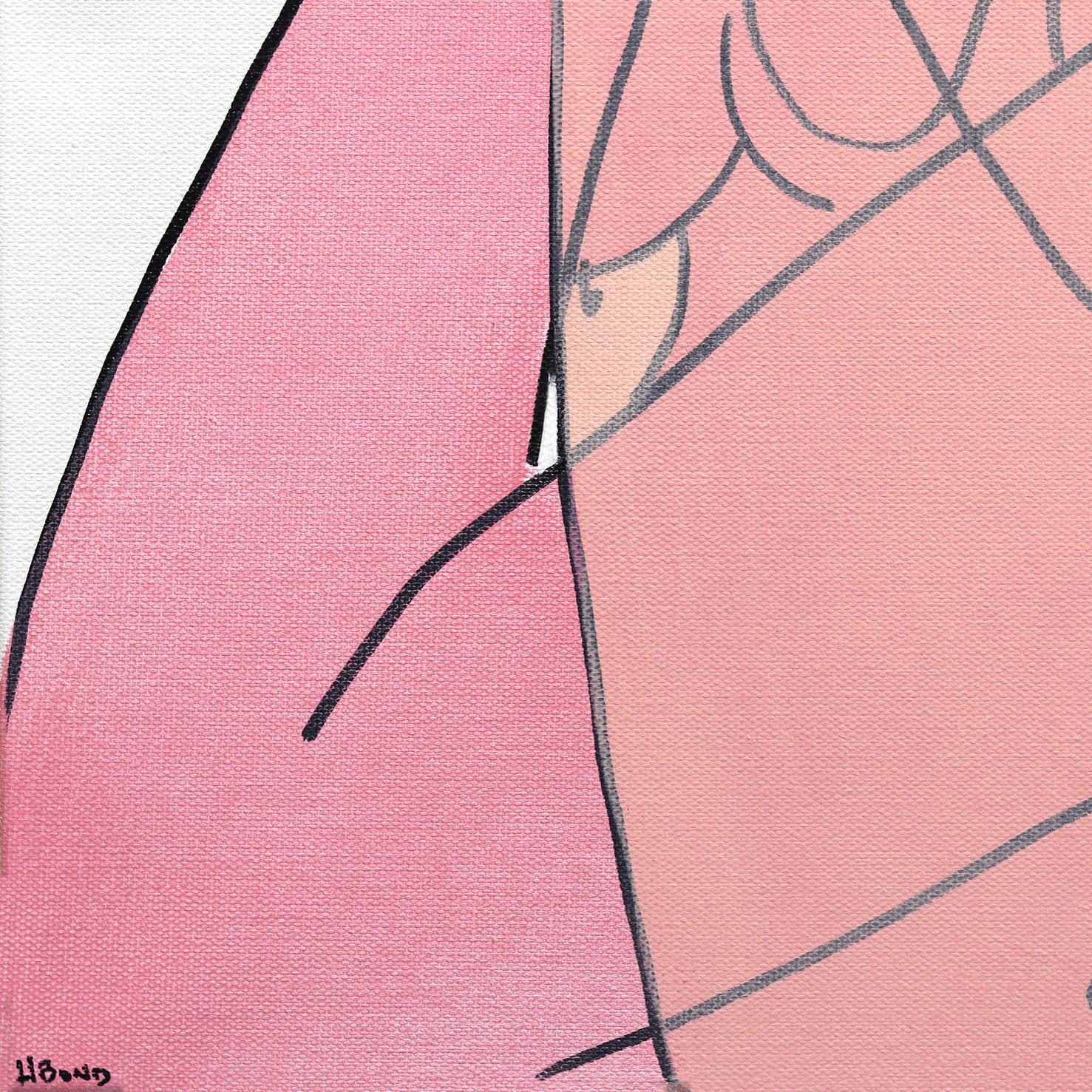 Senza titolo (Pinks XII) - Ritratto Figurativo Donna Pittura Pop Art in vendita 5