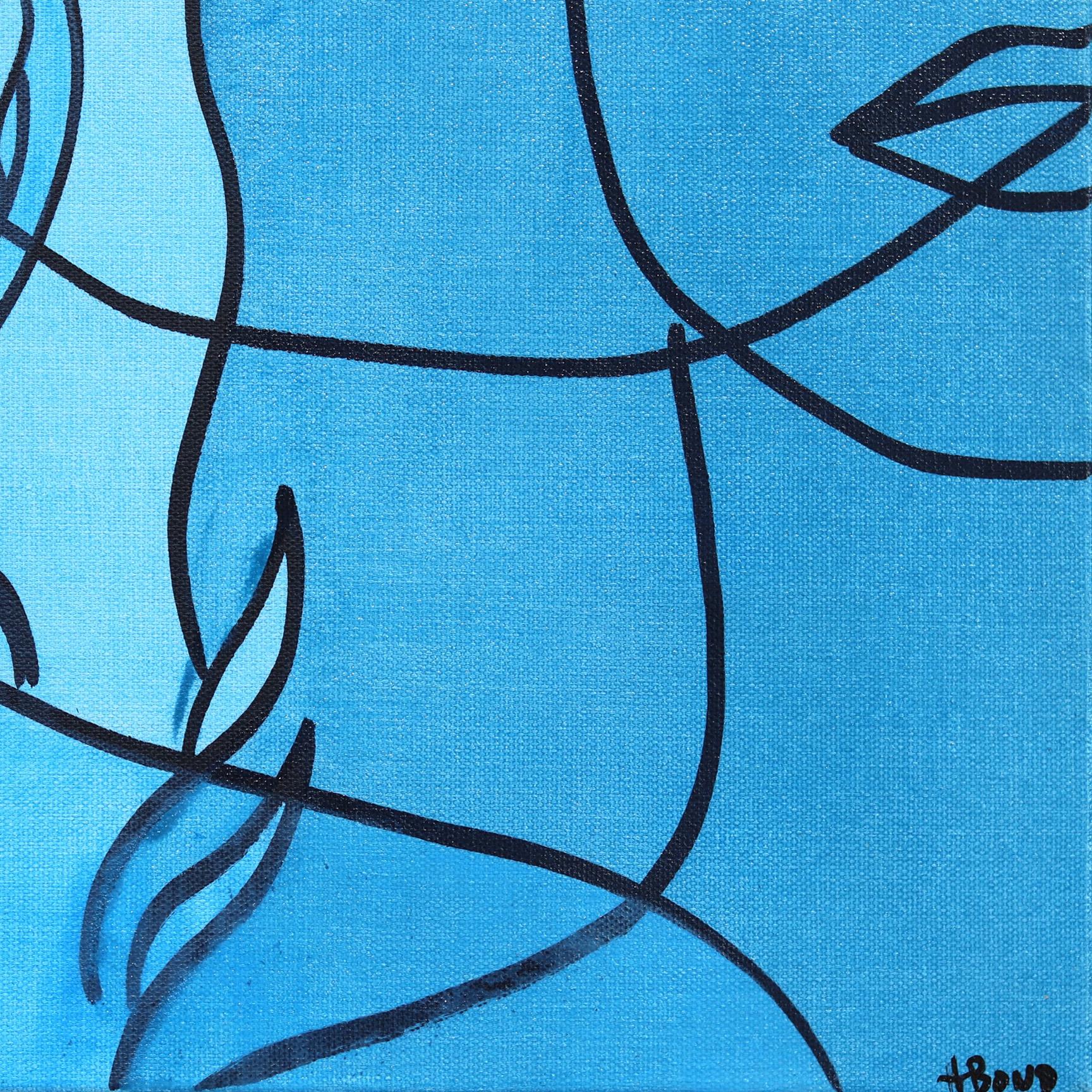 Untitled (Like A Dream II) - Figurative Portrait Vibrant Blue Woman Pop Art  For Sale 2