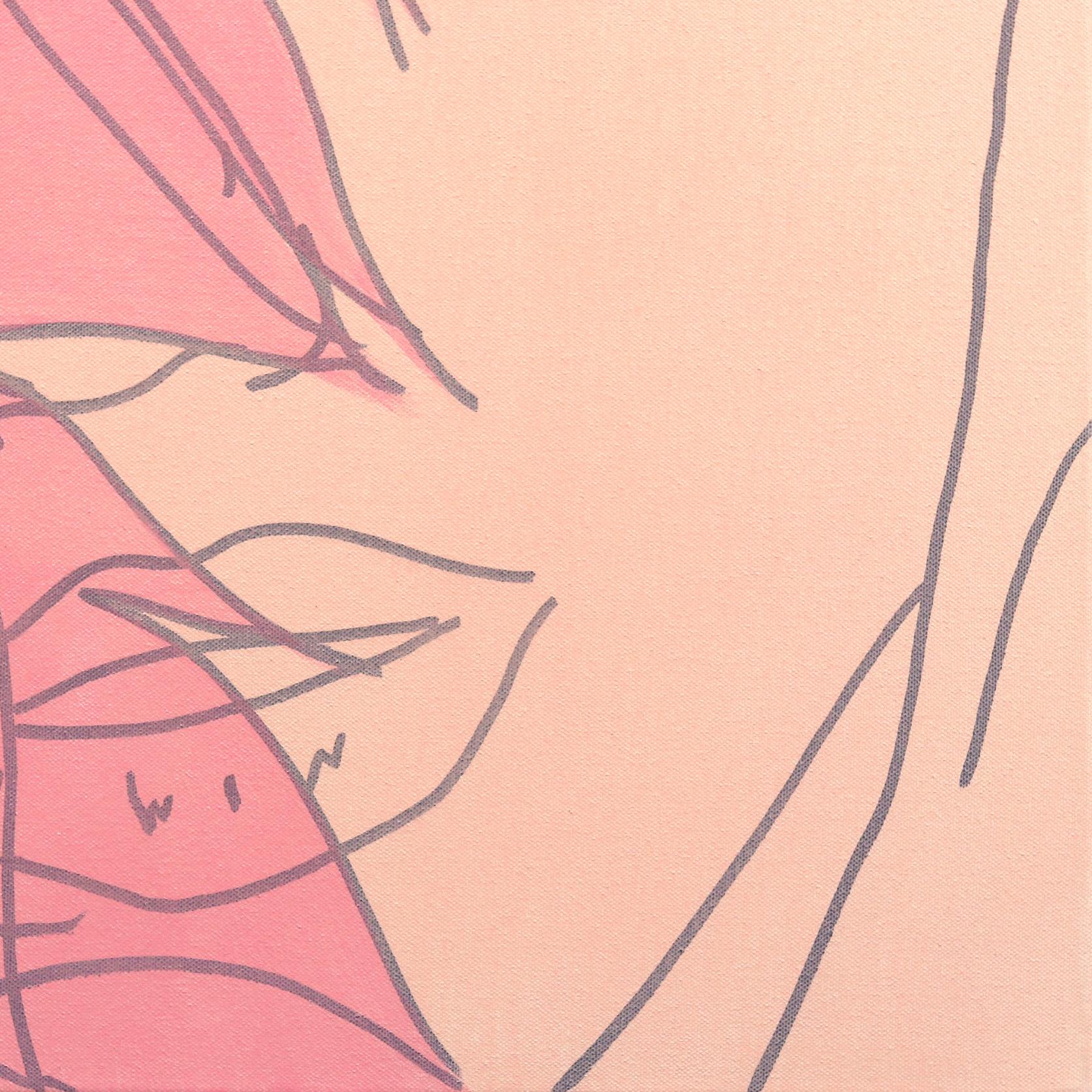 Untitled (Pink V) - Portrait figuratif de femme Pop Art en vente 4