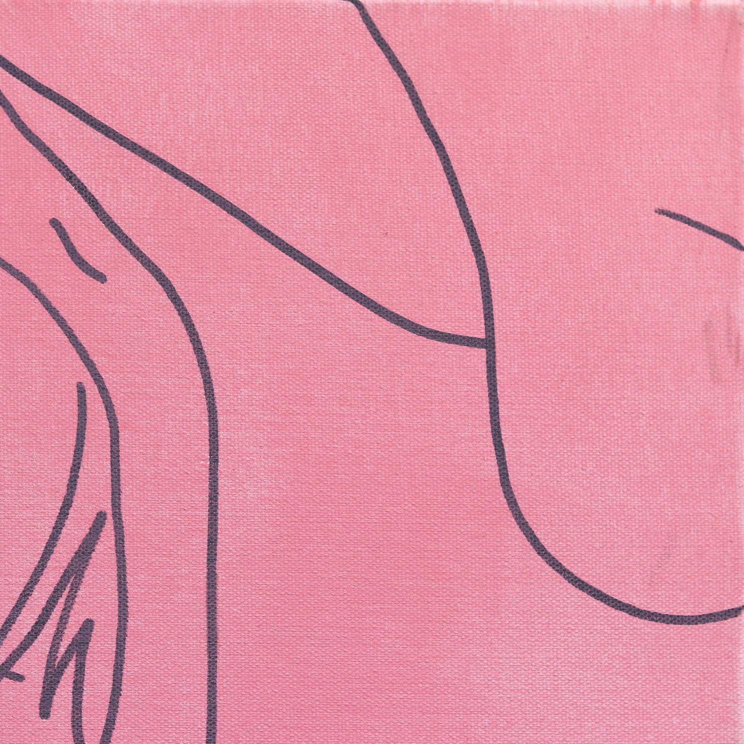 Sans titre rose VI - Portrait figuratif de femme - Peinture Pop Art en vente 2